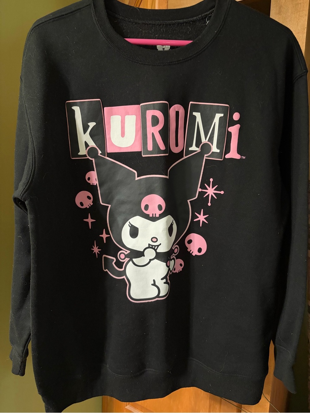 Sanrio Kuromi Black Sweatshirt with Pink Accents
